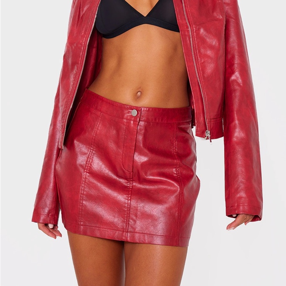 PrettyLittleThing Red Mini Skirt